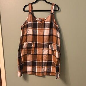 SHEIN Brown and Black Plaid Top